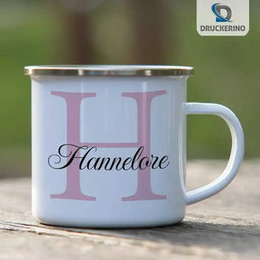 Emaille Tasse mit Namen | Motiv 3 | Hannelore - Druckerino