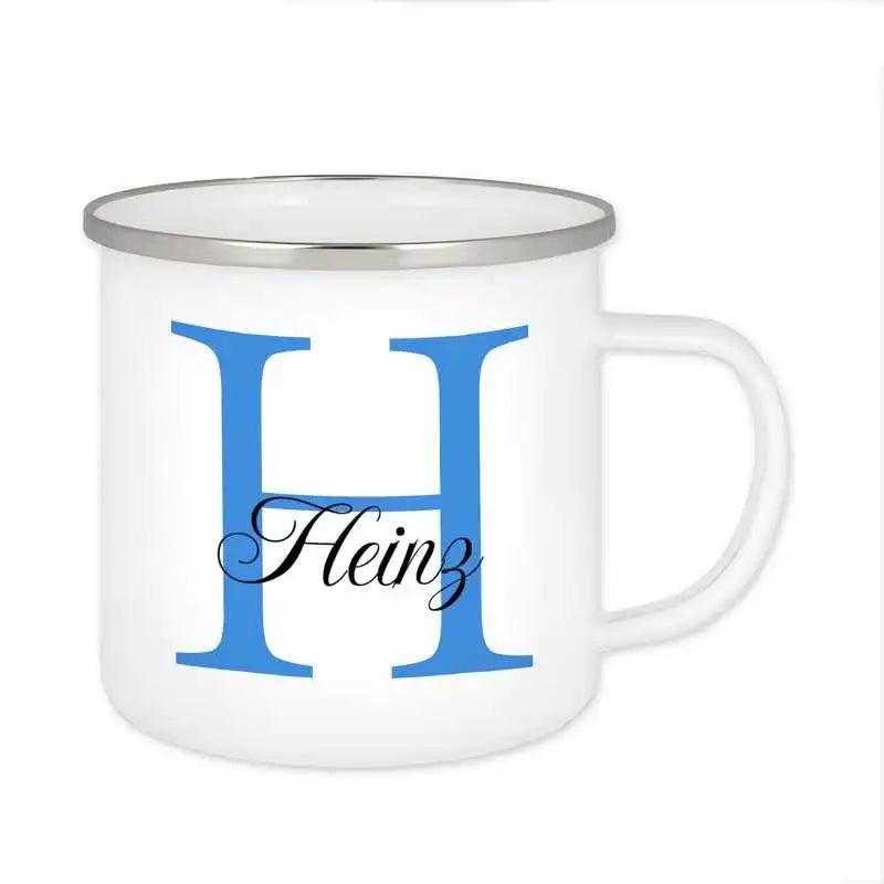 Emaille Tasse mit Namen | Motiv 3 | Heinz - Druckerino