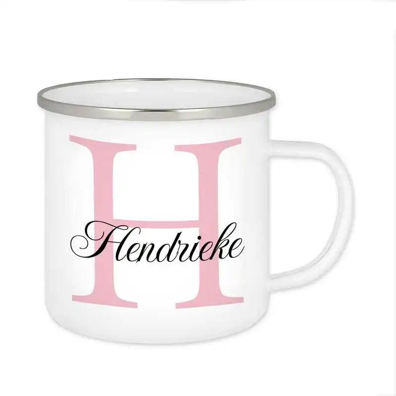 Emaille Tasse mit Namen | Motiv 3 | Hendrieke - Druckerino