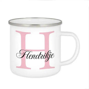 Emaille Tasse mit Namen | Motiv 3 | Hendrikje - Druckerino