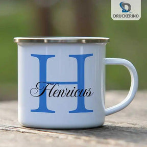 Emaille Tasse mit Namen | Motiv 3 | Henricus - Druckerino