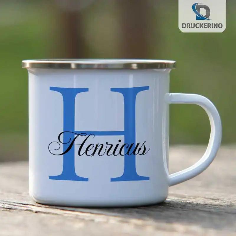 Emaille Tasse mit Namen | Motiv 3 | Henricus - Druckerino