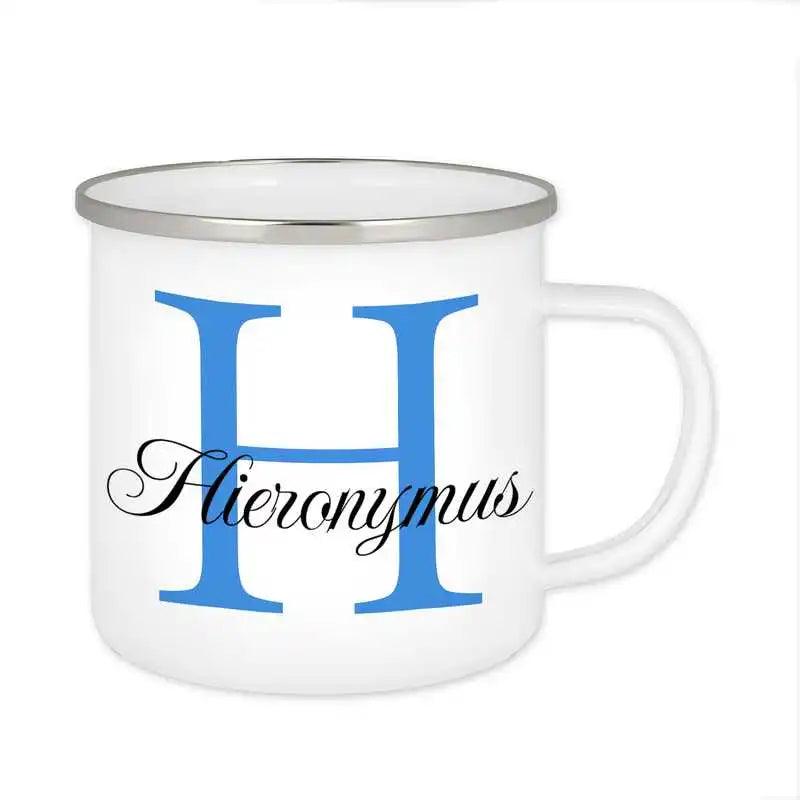 Emaille Tasse mit Namen | Motiv 3 | Hieronymus - Druckerino