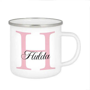 Emaille Tasse mit Namen | Motiv 3 | Hulda - Druckerino