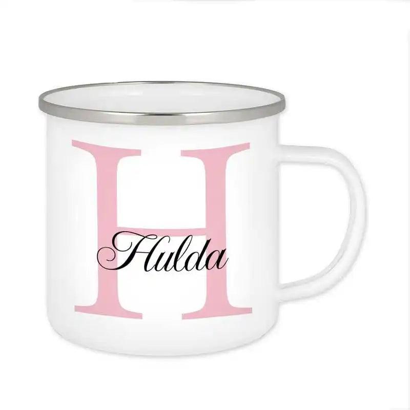Emaille Tasse mit Namen | Motiv 3 | Hulda - Druckerino