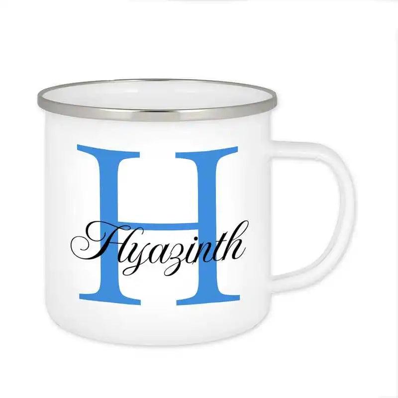 Emaille Tasse mit Namen | Motiv 3 | Hyazinth - Druckerino