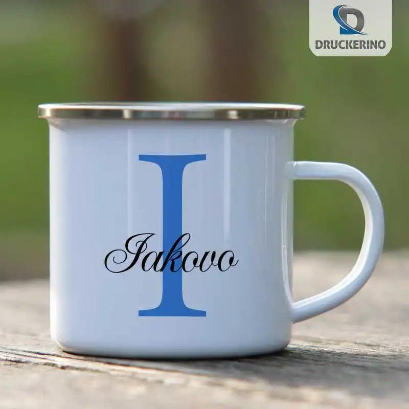 Emaille Tasse mit Namen | Motiv 3 | Iakovo - Druckerino