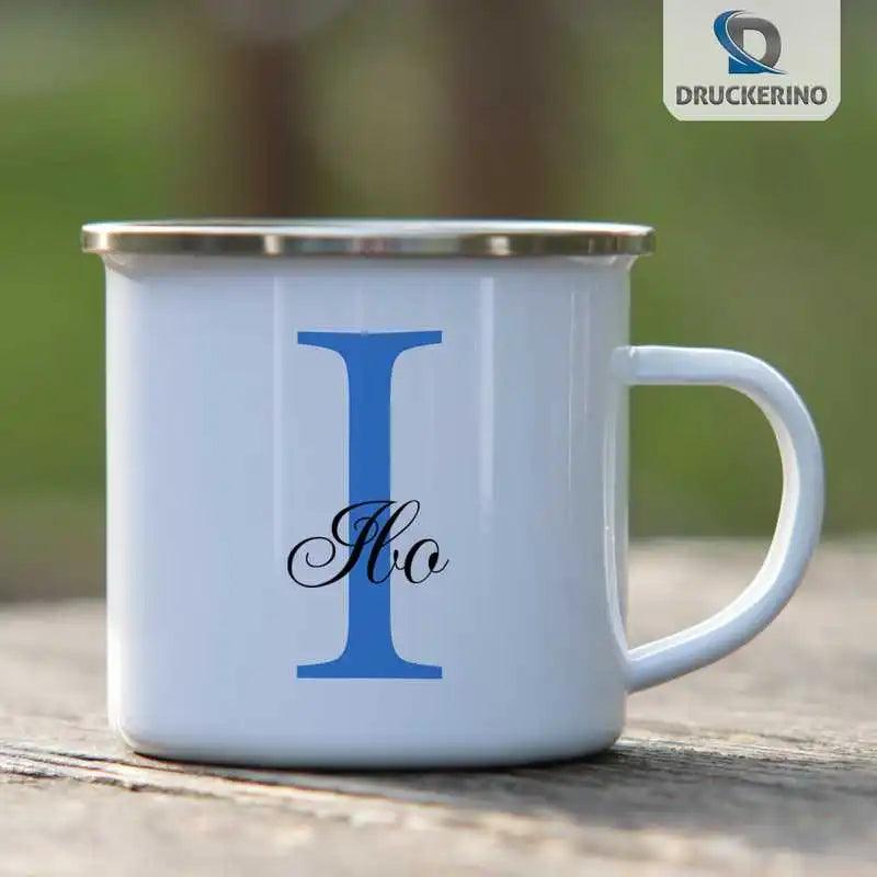 Emaille Tasse mit Namen | Motiv 3 | Ibo - Druckerino