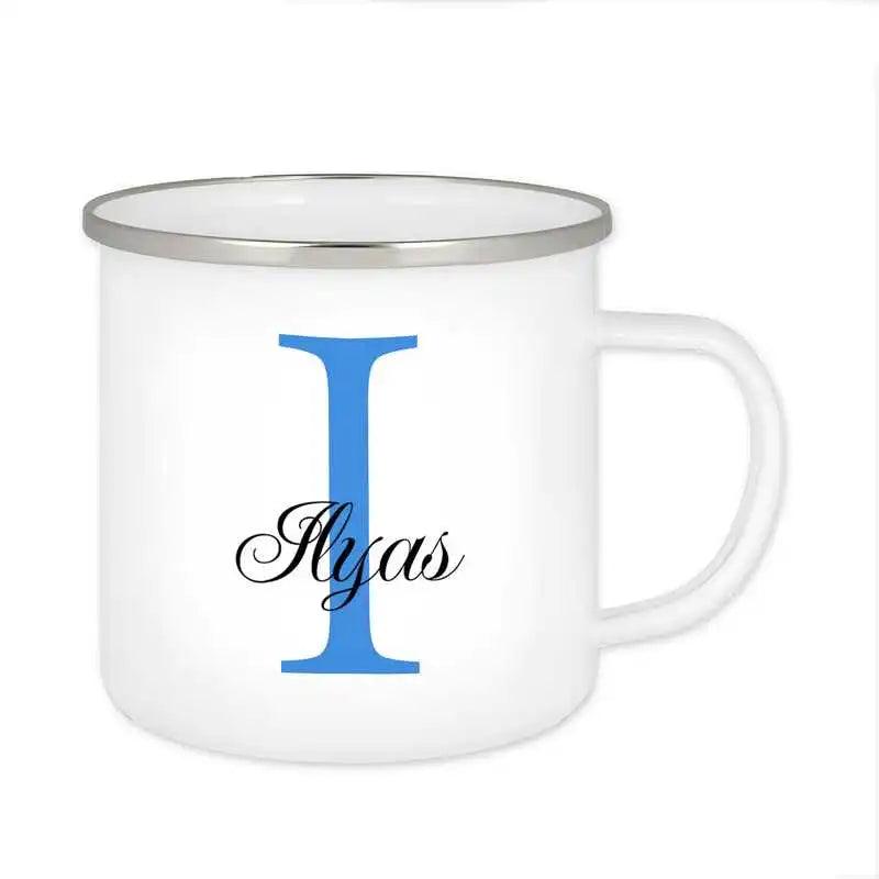 Emaille Tasse mit Namen | Motiv 3 | Ilyas - Druckerino