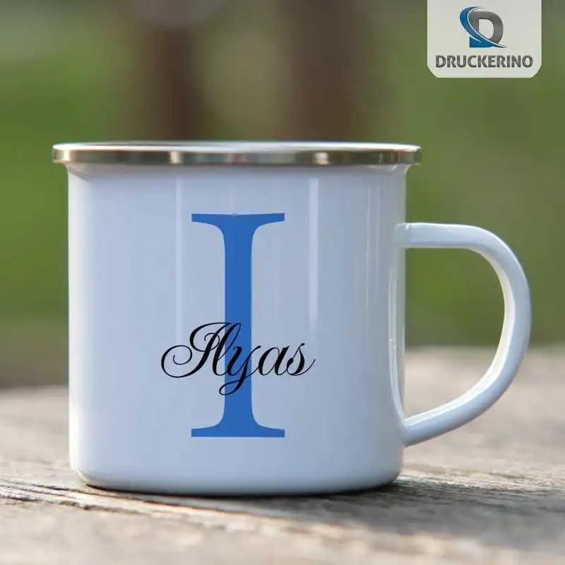 Emaille Tasse mit Namen | Motiv 3 | Ilyas - Druckerino