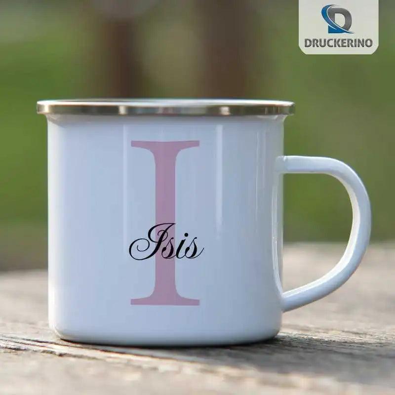 Emaille Tasse mit Namen | Motiv 3 | Isis - Druckerino