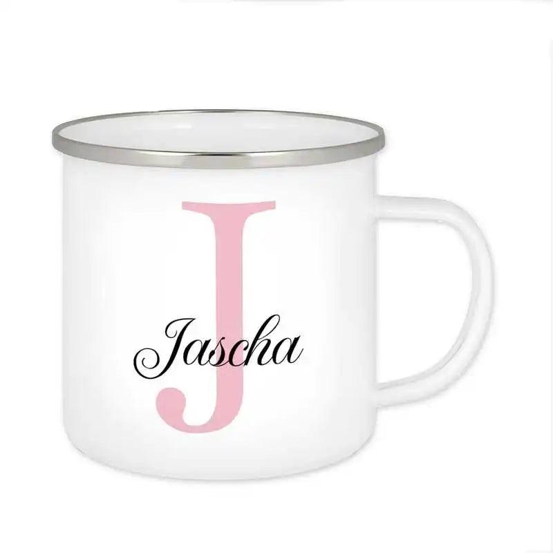 Emaille Tasse mit Namen | Motiv 3 | Jascha - Druckerino