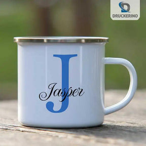 Emaille Tasse mit Namen | Motiv 3 | Jasper - Druckerino
