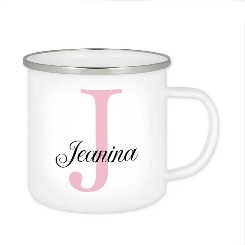 Emaille Tasse mit Namen | Motiv 3 | Jeanina - Druckerino