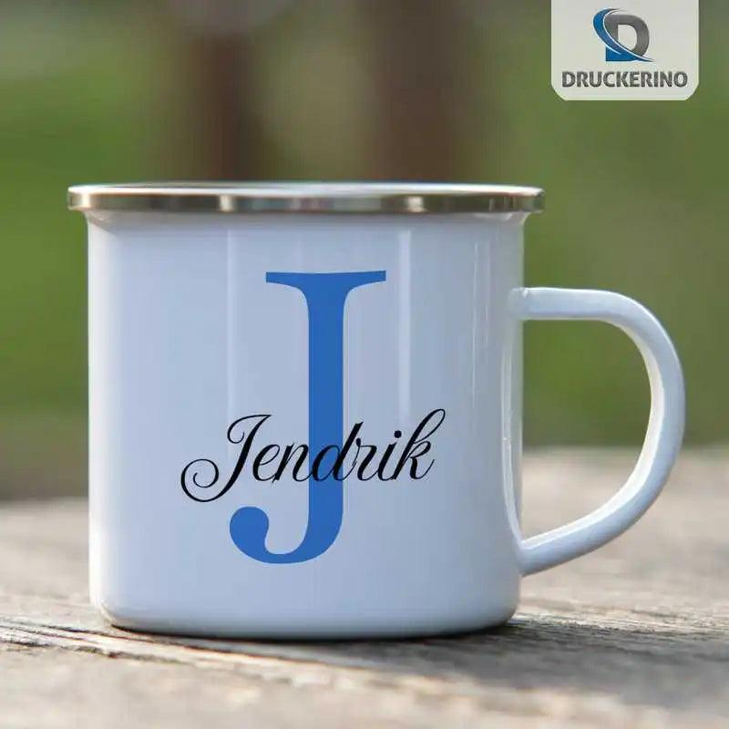 Emaille Tasse mit Namen | Motiv 3 | Jendrik - Druckerino