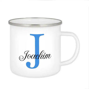Emaille Tasse mit Namen | Motiv 3 | Joachim - Druckerino