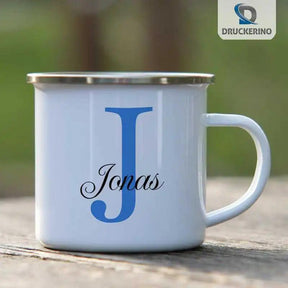 Emaille Tasse mit Namen | Motiv 3 | Jonas - Druckerino