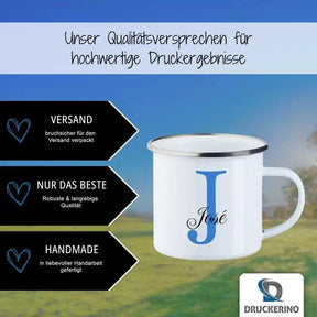 Emaille Tasse mit Namen | Motiv 3 | José - Druckerino