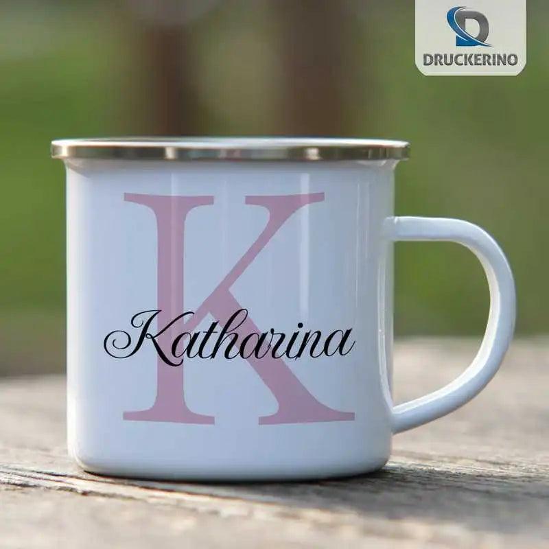Emaille Tasse mit Namen | Motiv 3 | Katharina - Druckerino