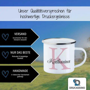 Emaille Tasse mit Namen | Motiv 3 | Katharina - Druckerino