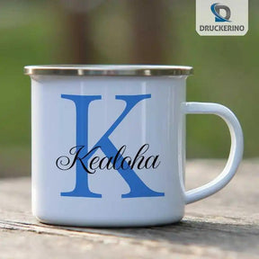 Emaille Tasse mit Namen | Motiv 3 | Kealoha - Druckerino