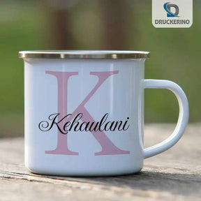 Emaille Tasse mit Namen | Motiv 3 | Kehaulani - Druckerino