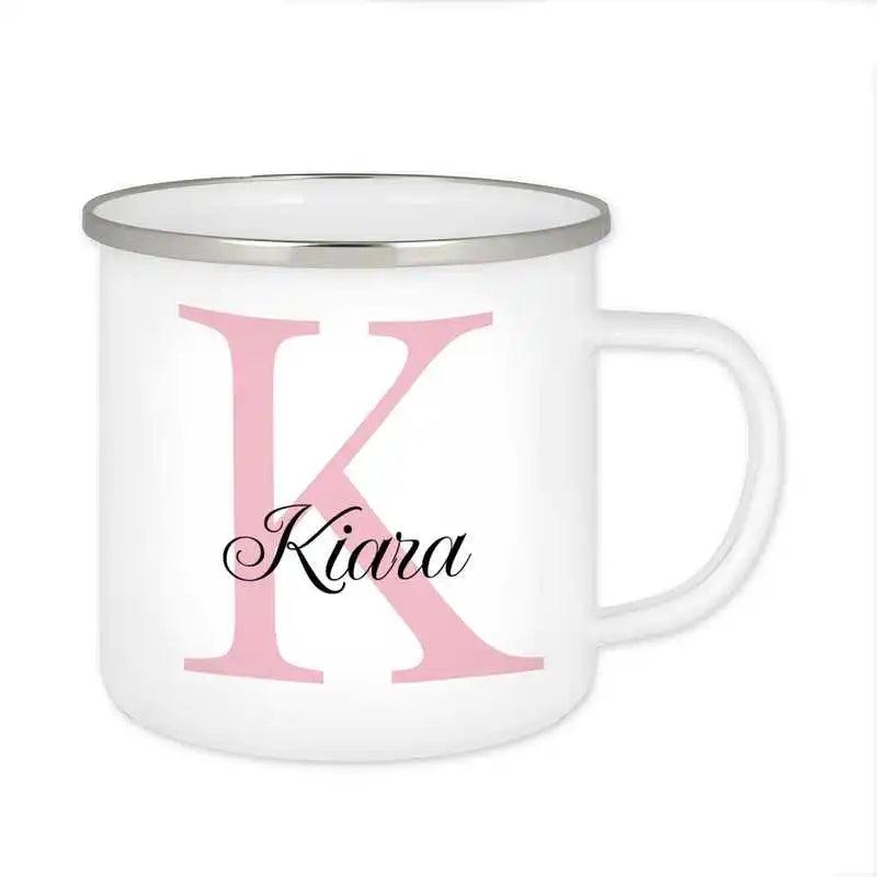 Emaille Tasse mit Namen | Motiv 3 | Kiara - Druckerino