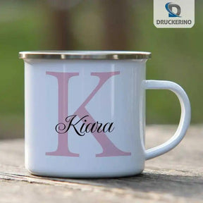 Emaille Tasse mit Namen | Motiv 3 | Kiara - Druckerino