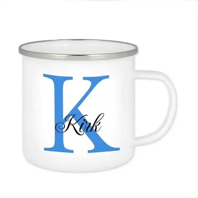 Emaille Tasse mit Namen | Motiv 3 | Kirk - Druckerino