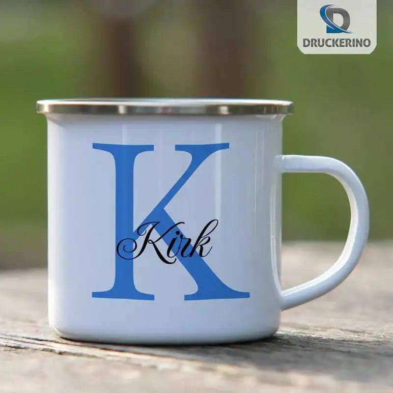 Emaille Tasse mit Namen | Motiv 3 | Kirk - Druckerino