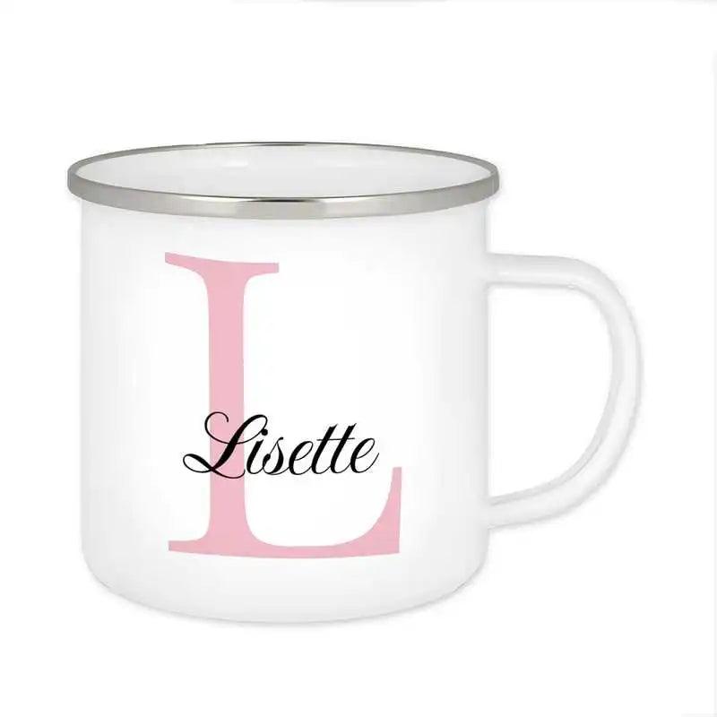 Emaille Tasse mit Namen | Motiv 3 | Lisette - Druckerino