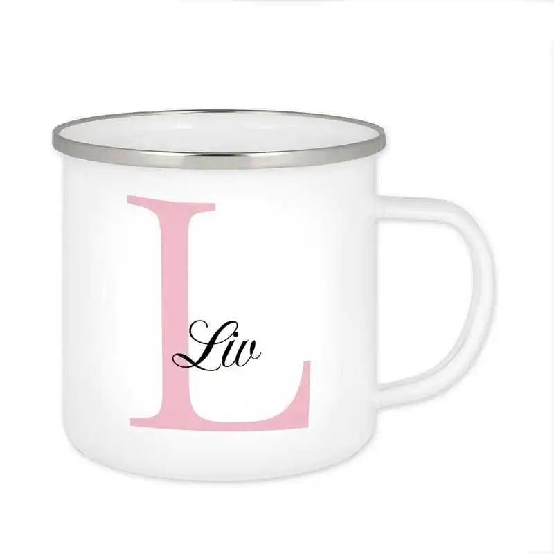 Emaille Tasse mit Namen | Motiv 3 | Liv - Druckerino