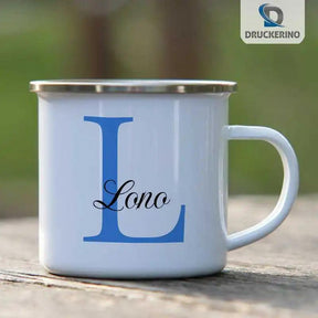 Emaille Tasse mit Namen | Motiv 3 | Lono - Druckerino