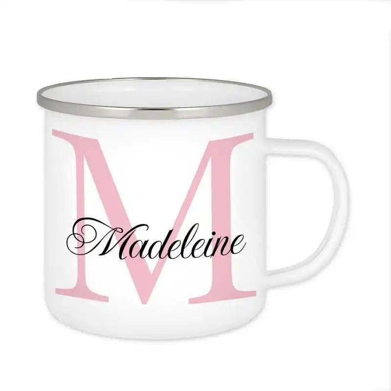Emaille Tasse mit Namen | Motiv 3 | Madeleine - Druckerino