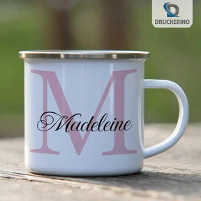Emaille Tasse mit Namen | Motiv 3 | Madeleine - Druckerino
