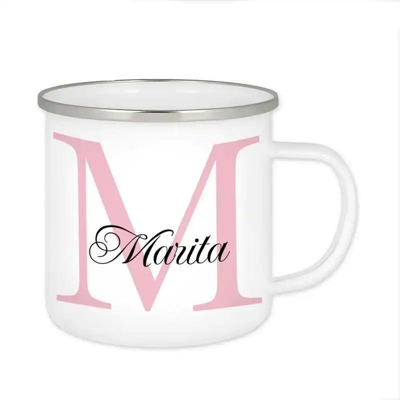 Emaille Tasse mit Namen | Motiv 3 | Marita - Druckerino