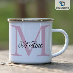 Emaille Tasse mit Namen | Motiv 3 | Meline - Druckerino