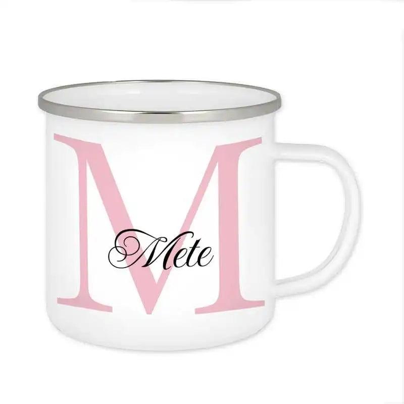 Emaille Tasse mit Namen | Motiv 3 | Mete - Druckerino