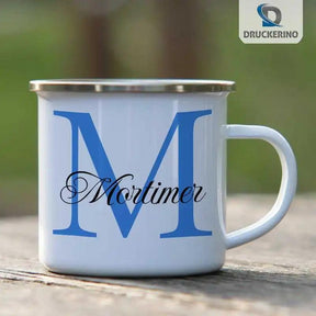 Emaille Tasse mit Namen | Motiv 3 | Mortimer - Druckerino