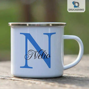 Emaille Tasse mit Namen | Motiv 3 | Nelio - Druckerino