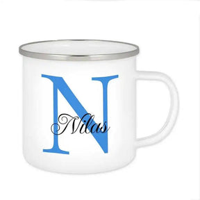 Emaille Tasse mit Namen | Motiv 3 | Nilas - Druckerino
