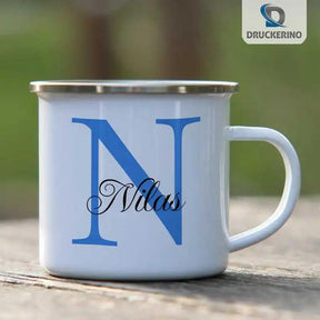 Emaille Tasse mit Namen | Motiv 3 | Nilas - Druckerino