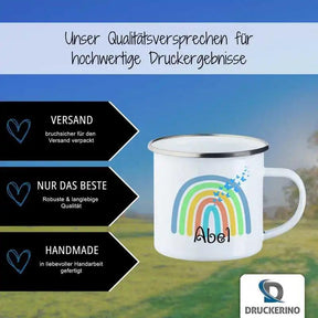 Emaille Tasse mit Namen | Motiv 4 | Abel - Druckerino