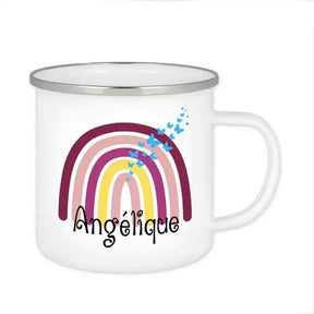 Emaille Tasse mit Namen | Motiv 4 | Angélique - Druckerino