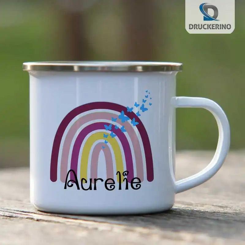 Emaille Tasse mit Namen | Motiv 4 | Aurelie - Druckerino