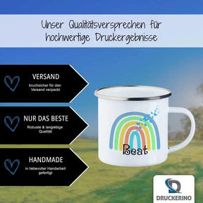 Emaille Tasse mit Namen | Motiv 4 | Beat - Druckerino