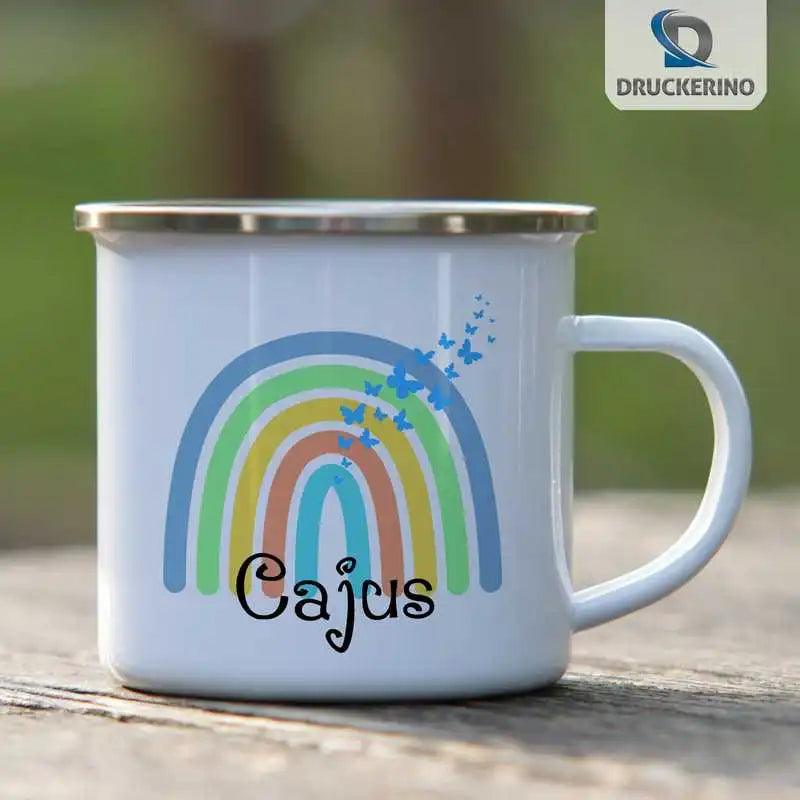 Emaille Tasse mit Namen | Motiv 4 | Cajus - Druckerino