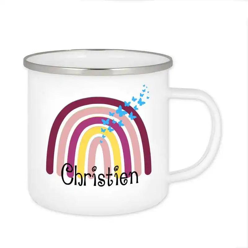 Emaille Tasse mit Namen | Motiv 4 | Christien - Druckerino