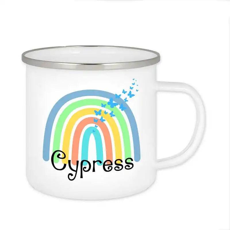 Emaille Tasse mit Namen | Motiv 4 | Cypress - Druckerino