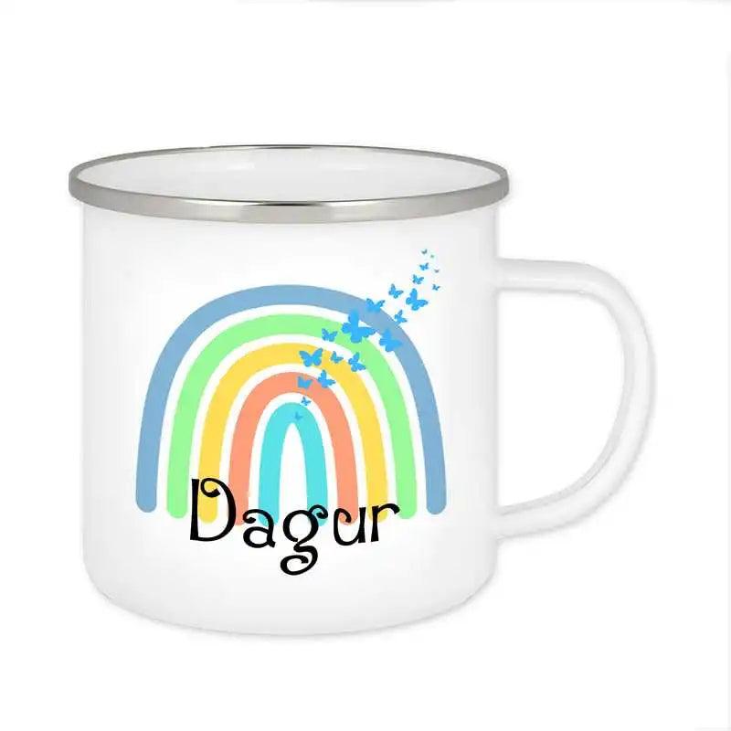 Emaille Tasse mit Namen | Motiv 4 | Dagur - Druckerino